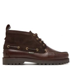 Trzewiki Barbour. Brązowe botki męskie Barbour, bez wzorów, bez zapięcia. Za 789.99 zł.