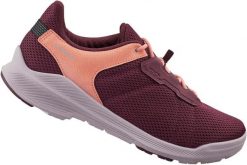 Buty rowerowe miejskie/turystyczne EX300W, czerwone wino. Czerwone obuwie sportowe damskie Shimano, bez wzorów, z gumy, do biegania. Za 462.50 zł.
