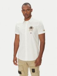 Aeronautica Militare Koszula 251CA1285CT3288 Biały Regular Fit. Białe koszule męskie Aeronautica Militare, m, bez wzorów, z bawełny, bez kołnierzyka, bez ramiączek. Za 309.99 zł.