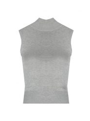 Guess Sweter "Golf" | W2YR32 Z2V62 | Kobieta | Szary. Szare swetry damskie Guess, xs, z aplikacjami, z dzianiny, eleganckie, bez kołnierzyka, bez ramiączek, bez kaptura. W wyprzedaży za 219.00 zł.