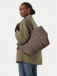 Calvin Klein Torebka Woven Sueded Carryall LV04F3695G Brązowy. Brązowe torebki do ręki damskie Calvin Klein, bez wzorów, ze skóry, bez dodatków. Za 699.99 zł.