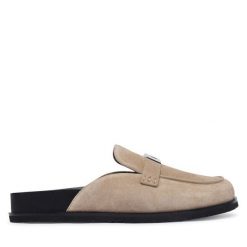 Klapki Tory Burch. Brązowe klapki damskie Tory Burch, bez wzorów, bez obcasa. Za 1,659.00 zł.