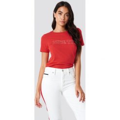 Glamorous T-shirt Nice Try - Red. Czerwone t-shirty damskie Glamorous, z nadrukiem, z jersey. W wyprzedaży za 70.67 zł.