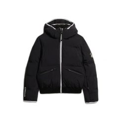 Damska kurtka z kapturem Superdry. Czarne kurtki damskie Superdry., bez wzorów, z puchu, z kapturem, narciarskie. Za 1,118.45 zł.
