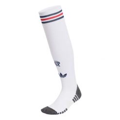 Getry wyjazdowe FC Bayern 26/27. Białe legginsy sportowe męskie Adidas, l, bez wzorów, z bawełny, do biegania. Za 99.95 zł.
