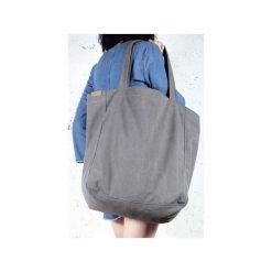 Big Lazy bag grafitowa bardzo duża torba z grubej bawełny na zamek. Szare torebki do ręki damskie Hairoo, bez wzorów, z bawełny, duże, bez dodatków. Za 205.00 zł.