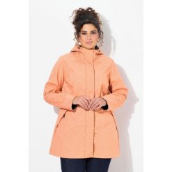 Damskie Długa kurtka softshell wodoodporna wzór z kroplami deszczu kaptur. Brązowe kurtki sportowe damskie Ulla Popken, plus size, bez wzorów, z elastanu, bez kaptura, trekkingowe. Za 584.99 zł.