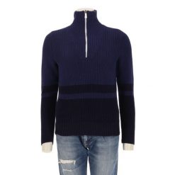 Second life - Damski sweter z zamkiem na ćwierć w kolorze granatowym - Jak nowy. Niebieskie swetry damskie Ralph Lauren, bez wzorów, bez kołnierzyka, bez ramiączek, bez kaptura. Za 127.76 zł.