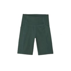 Damskie szorty z wysoką talią Girlfriend Collective Moss. Zielone szorty sportowe damskie GIRLFRIEND COLLECTIVE, bez wzorów, sportowe, rowerowe. Za 333.50 zł.