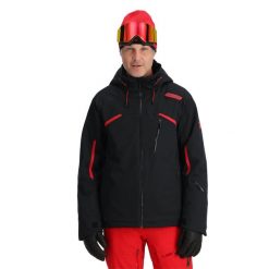 Kurtka narciarska męska Spyder Leader. Czarne kurtki snowboardowe męskie Spyder, m, bez wzorów, bez kaptura, narciarskie. Za 2,599.99 zł.
