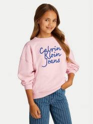 Calvin Klein Jeans Bluza IG0IG02760 Różowy Regular Fit. Czerwone bluzy dla dziewczynek Calvin Klein Jeans, bez wzorów, z bawełny, bez ramiączek, bez kaptura. Za 179.99 zł.