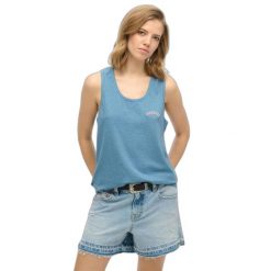 Damski tank top Superdry Essential GD. Niebieskie bielizna termoaktywna damska Superdry., bez wzorów, bez ramiączek. Za 105.55 zł.