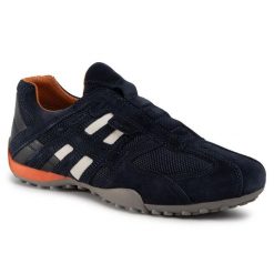 Półbuty Geox. Niebieskie półbuty na co dzień męskie Geox, bez zapięcia. Za 339.99 zł.