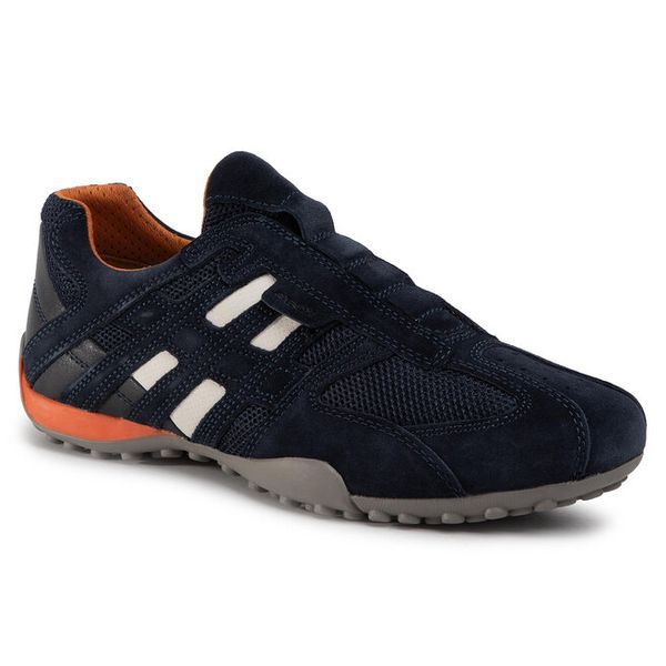 Półbuty Geox. Niebieskie półbuty na co dzień męskie Geox, bez zapięcia. Za 308.99 zł.