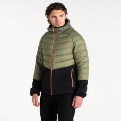 Kurtka turystyczna hybrydowa męska Mountain Series. Zielone kurtki sportowe męskie Dare 2b, l, bez wzorów, trekkingowe. W wyprzedaży za 249.99 zł.