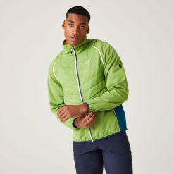 Steren Hybrid II męski softshell. Zielone kurtki męskie Regatta, m, bez wzorów, z softshellu, sportowe, bez kaptura. W wyprzedaży za 229.99 zł.