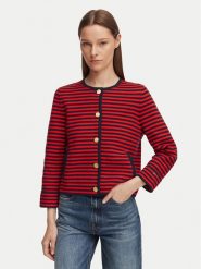 Tommy Hilfiger Kardigan WW0WW50088 Granatowy Regular Fit. Niebieskie kardigany damskie Tommy Hilfiger, xs, bez wzorów, z bawełny, bez kołnierzyka, bez ramiączek, bez kaptura. Za 699.99 zł.