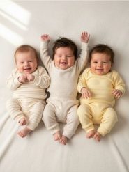 Bawełniane spodnie dresowe 3 pack - kremowy. Białe spodenki niemowlęce Sinsay, bez wzorów, z bawełny. Za 29.99 zł.