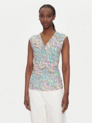 Morgan Bluzka 251-DPOPPA Kolorowy Slim Fit. Bluzki damskie Morgan, m, bez wzorów, z syntetyku, bez kołnierzyka, bez ramiączek. Za 119.99 zł.