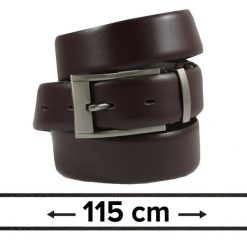 Pasek do Spodni Męski, Ciemny Brązowy 115cm, Skórzany, Elegancki, Możliwość Skrócenia -ZET. Brązowe paski damskie Zet, bez wzorów, ze skóry, eleganckie. Za 89.00 zł.