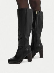 MEXX Kozaki EO-MI001804563W-01 Czarny. Czarne kozaki damskie Mexx, ze skóry, bez obcasa, na słupku. Za 429.99 zł.