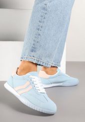 Niebieskie Sneakersy w Stylu Tenisówek z Paskami na Boku Cholewki Aitoria. Niebieskie obuwie sportowe damskie Renee, bez wzorów, tenisowe. Za 79.99 zł.