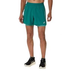 Shorty Męskie 2 W 1 Road. Zielone krótkie spodenki sportowe męskie Asics, m, bez wzorów, trekkingowe. Za 356.99 zł.