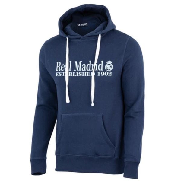 Real Madryt 1902 - niebieska bluza z kapturem - M. Niebieskie bluzy męskie Real Madrid, m, bez wzorów, z kapturem, do piłki nożnej. Za 206.84 zł.