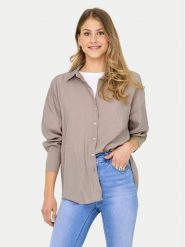 ONLY Koszula Zazima 15272523 Beżowy jasny Regular Fit. Brązowe koszule damskie Only, xl, bez wzorów, z syntetyku, bez kołnierzyka, bez ramiączek. Za 199.99 zł.