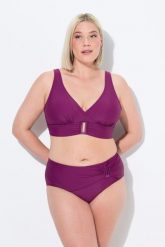 Damskie Bikini ozdobne klamry miękkie miseczki materiał pochodzący z recyklingu. Czerwone bikini damskie Ulla Popken, plus size, bez wzorów, plus size. Za 191.99 zł.