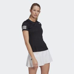 Koszulka damska Adidas Club Tennis sportowa czarna. Białe koszulki sportowe damskie Adidas, xs, bez wzorów, bez kołnierzyka, bez ramiączek, na fitness i siłownię. Za 102.00 zł.