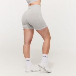 Szorty damskie fitness bezszwowe z wysoką talią Lift. Szare szorty sportowe damskie GYMBEAM, s, bez wzorów, z elastanu, na fitness i siłownię. Za 69.99 zł.