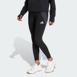 Legginsy do ćwiczeń TECHFIT Color Block 7/8. Czarne legginsy damskie Adidas, bez wzorów, z podwyższonym stanem, na fitness i siłownię, techfit (adidas). Za 219.00 zł.