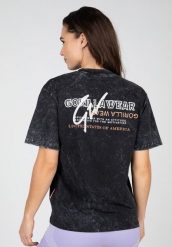 Medina Duże rozmiary Koszulka - Washed Czarny. Czarne koszulki sportowe damskie GORILLA WEAR, m, bez wzorów, z bawełny, bez kołnierzyka, bez ramiączek, na fitness i siłownię. Za 178.00 zł.