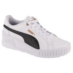 Buty do chodzenia damskie Puma Karmen Wedge. Białe obuwie sportowe damskie Puma, bez wzorów, z materiału, trekkingowe. Za 243.80 zł.