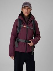 4F Kurtka zimowa membrana 5000 damska - fioletowa M. Fioletowe kurtki sportowe damskie 4f, na zimę, m, bez wzorów, bez kaptura, trekkingowe. Za 349.99 zł.