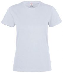 Clique Premium Fashion-T Women Koszulka z ring‑spun bawełny – white. Białe t-shirty damskie CLIQUE, xl, bez wzorów, z bawełny, bez kołnierzyka. Za 117.93 zł.