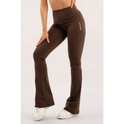 Spodnie fitness damskie Gym Glamour dzwony. Brązowe spodnie sportowe damskie GYM GLAMOUR, xs, bez wzorów, na fitness i siłownię. Za 169.99 zł.