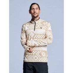 Bluza narciarska - Męska - Cabin Life - biała wielokolorowa. Brązowe bluzy męskie POEDERBAAS, na zimę, m, bez wzorów, z elastanu, bez kaptura. Za 264.52 zł.