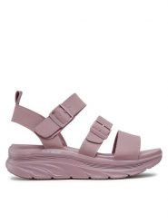 Skechers Sandały Retro Cosmos 119234/MVE Fioletowy. Fioletowe sandały damskie Skechers, bez wzorów, ze skóry, bez obcasa, na koturnie, bez zapięcia. Za 239.99 zł.