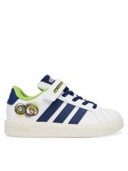 Adidas Sneakersy Adidas Pixar Toy Story Grand Court Shoes Kids KI9180 Biały. Białe buty sportowe chłopięce Adidas, bez wzorów, ze skóry, bez zapięcia. Za 199.99 zł.