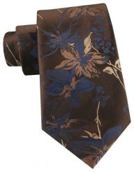 Męski Krawat - Brązowy w Kwiaty - Alties. Brązowe krawaty i muchy Alties, bez wzorów, z tkaniny, eleganckie. Za 55.00 zł.