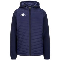 Męska kurtka Kappa Odolon granatowa. Niebieskie kurtki męskie Kappa, m, bez wzorów, z materiału, klasyczne, z kapturem. Za 432.90 zł.