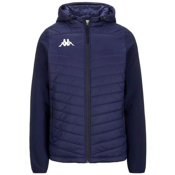 Męska kurtka Kappa Odolon granatowa. Niebieskie kurtki męskie Kappa, m, bez wzorów, z materiału, klasyczne, z kapturem. Za 432.90 zł.