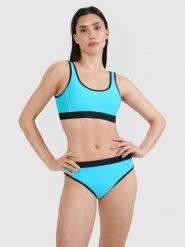 4F Góra od bikini damska - niebieska XS. Niebieskie bikini damskie 4f, na lato, xl, bez wzorów. W wyprzedaży za 59.99 zł.