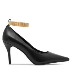 Szpilki GINO ROSSI. Czarne szpilki damskie Gino Rossi, bez wzorów, bez obcasa, bez zapięcia. Za 379.99 zł.