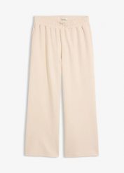 Spodnie culotte z piki. Brązowe spodnie materiałowe damskie bonprix, bez wzorów. Za 112.99 zł.
