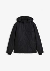 Kurtka zimowa 3 w 1 z odpinaną wewnętrzną bluzą polarową. Czarne bluzy męskie bonprix, na zimę, m, bez wzorów, z polaru, bez kaptura. Za 229.99 zł.
