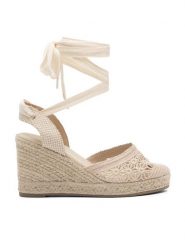 DeeZee Espadryle WSS-100722-01 Beżowy. Brązowe espadryle damskie DeeZee, bez wzorów, z materiału, bez obcasa, bez zapięcia. Za 129.99 zł.