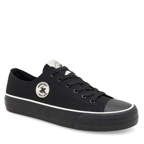 Trampki Beverly Hills Polo Club. Czarne półbuty na co dzień męskie Beverly Hills Polo Club, bez wzorów, bez zapięcia. Za 119.99 zł.
